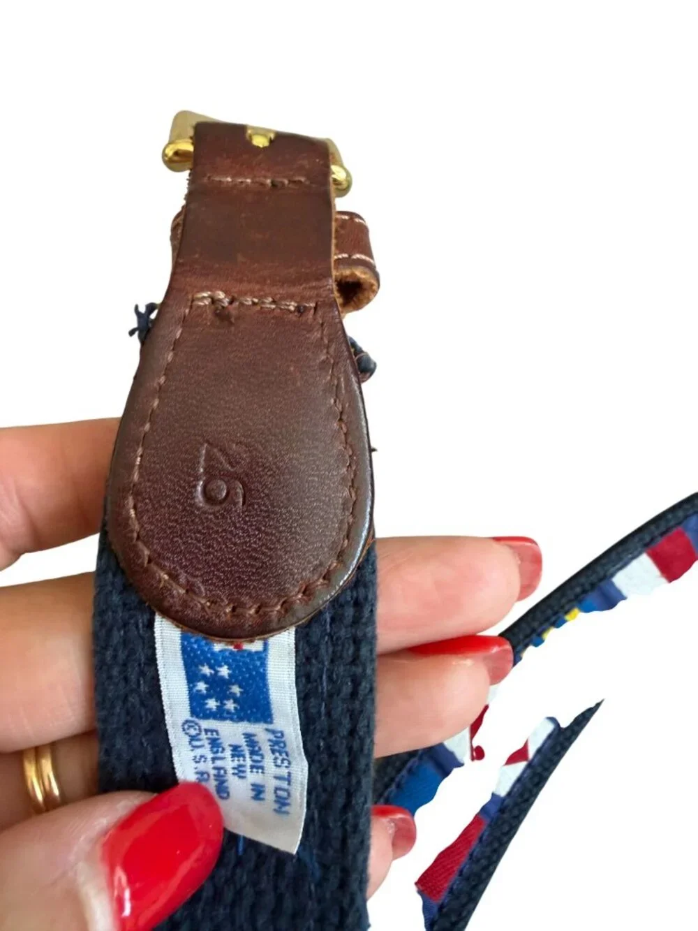 PRESTON Boys Men’s Vintage English Flag Belt Size 26